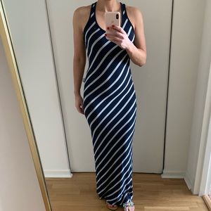 Aqua Striped Maxi Dress